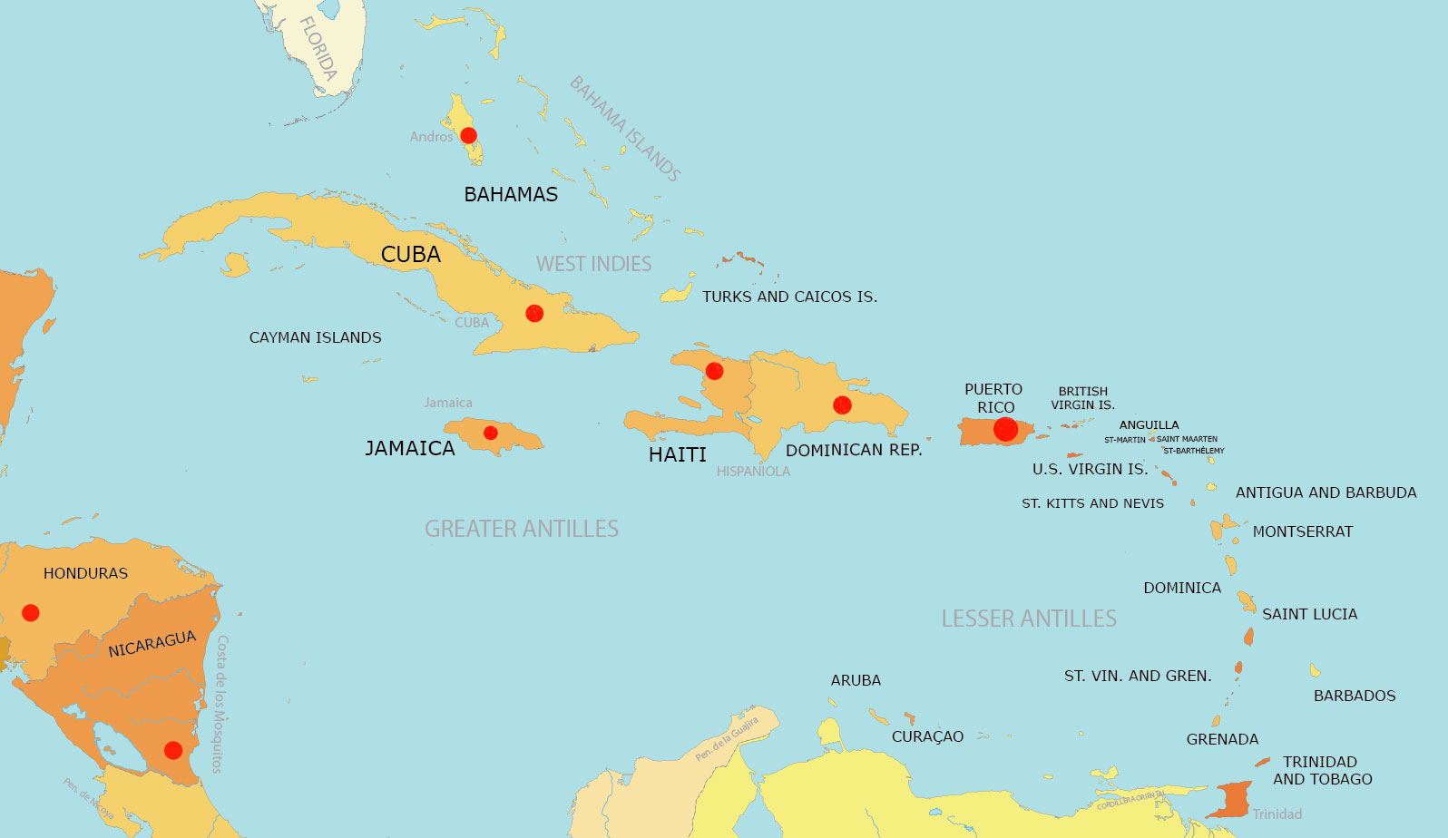 Caribbean Map